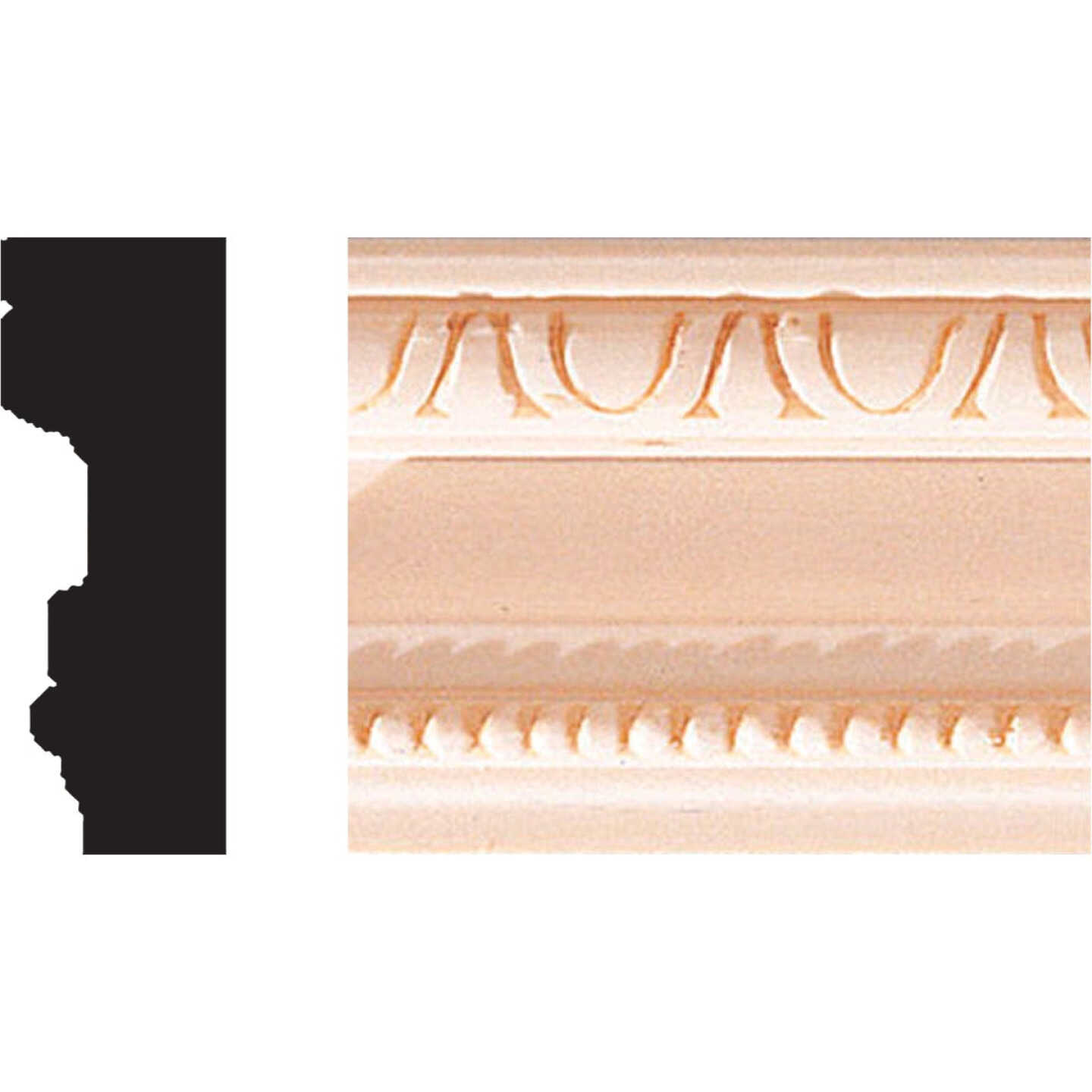 House of Fara 3/4 In. W. x 2 In. H. x 8 Ft. L. Hardwood Scrolled Decorative Chair Rail Molding Image 1