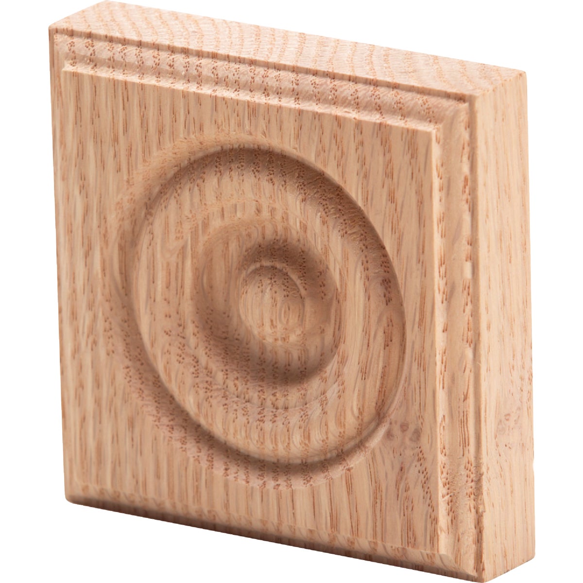 House of Fara 7/8 In. x 3-1/2 In. Unfinished Red Oak Rosette Block Image 3