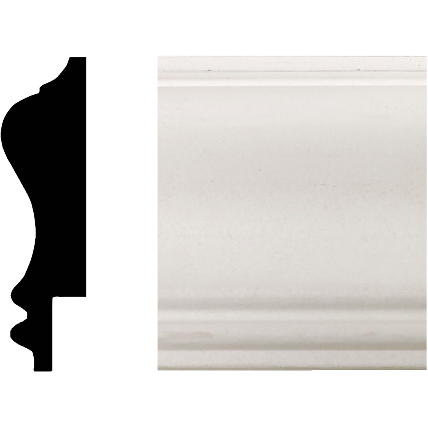House of Fara 3/4 In. W. x 2-3/4 In. H. x 8 Ft. L. White MDF Wainscot Chair Rail Molding Image 1