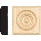 House of Fara 7/8 In. x 3-1/2 In. Unfinished Pine Rosette Image 1