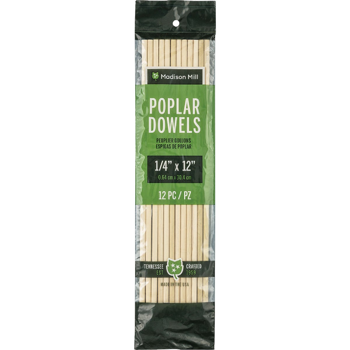 Madison Mill 1/4 In. x 12 In. Poplar Dowel Rod (12 Pieces)