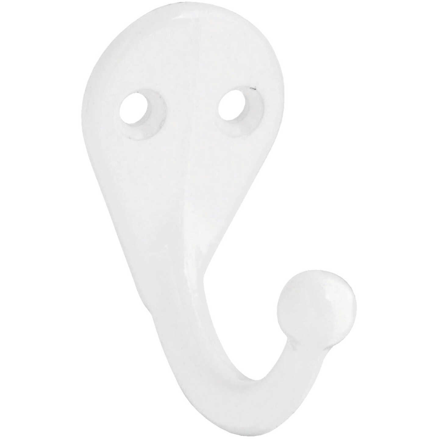 National Hardware White Single Cloth Wardrobe Hook, 2 per Card Image 1