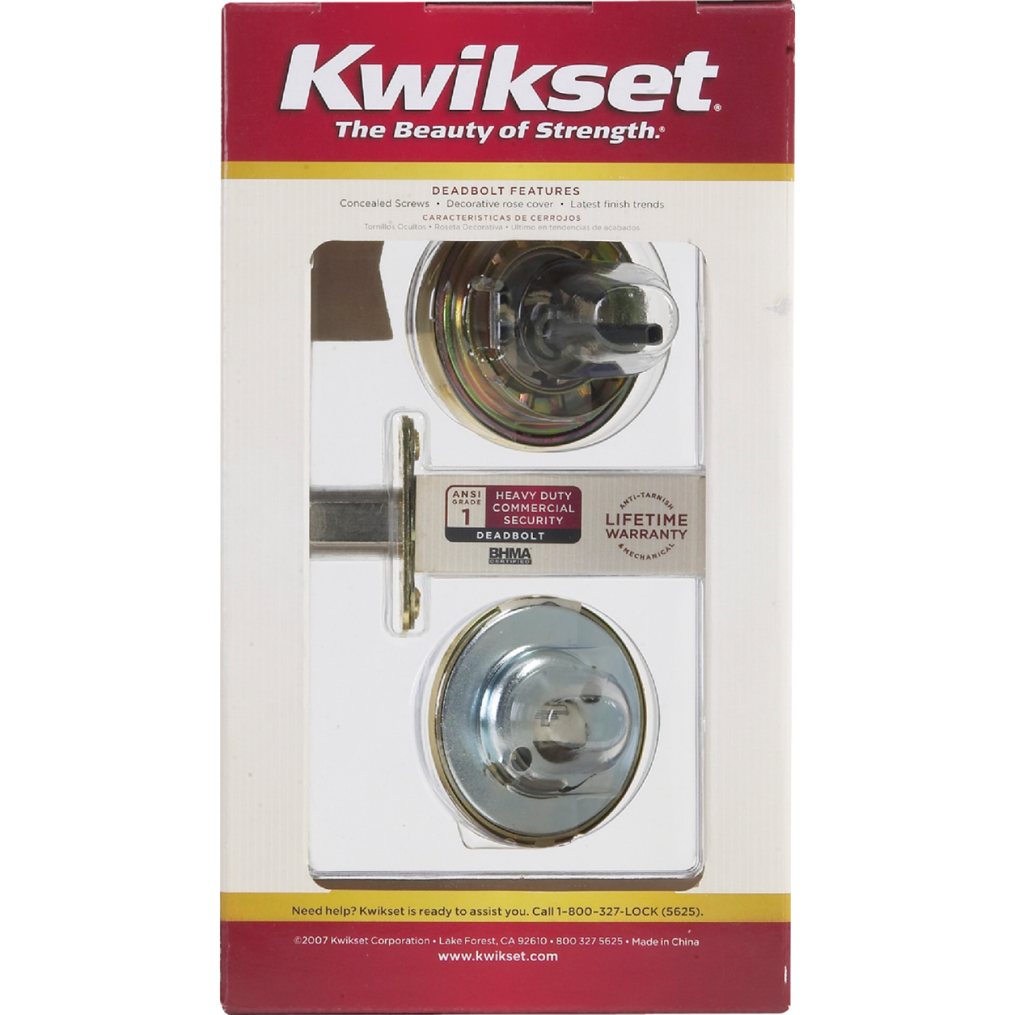 Kwikset Signature Series Polished Brass Single Cylinder Deadbolt Image 4