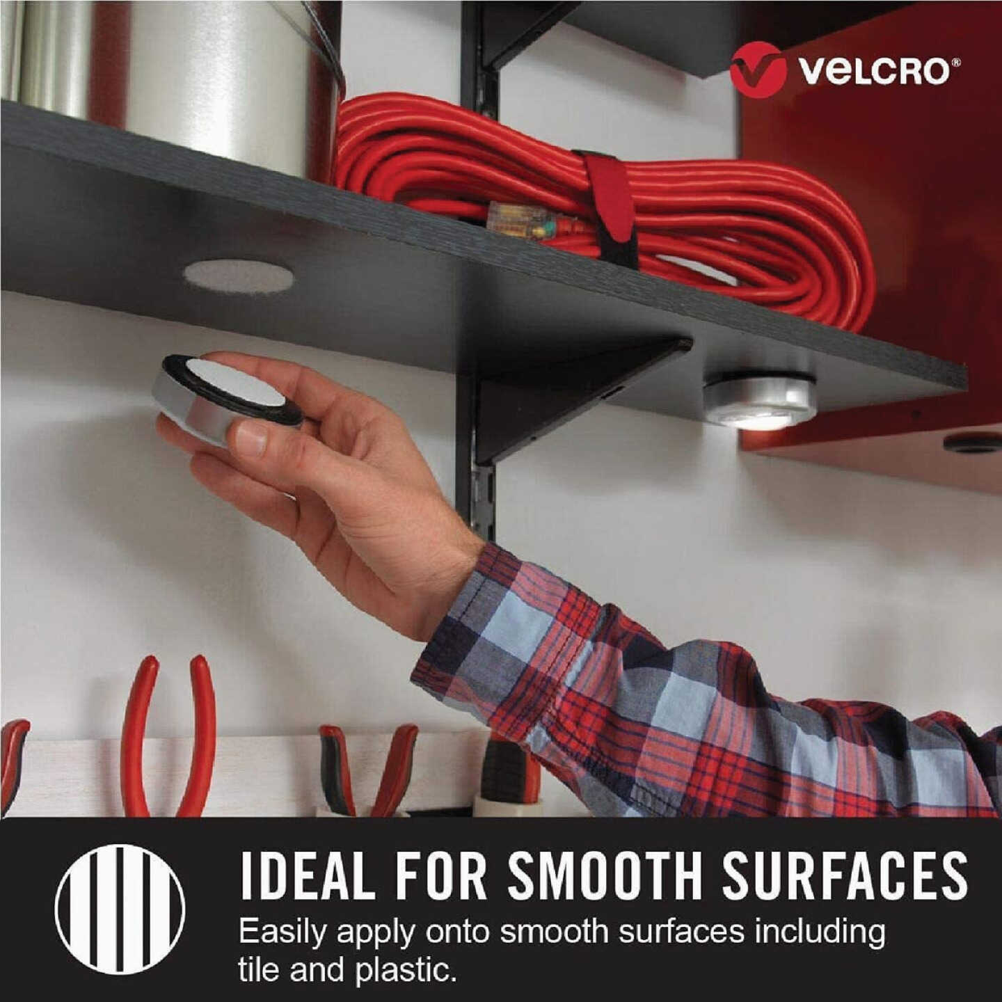 VELCRO Brand 1-7/8 In. White Industrial Strength Hook & Loop Disc (4-Count) Image 2