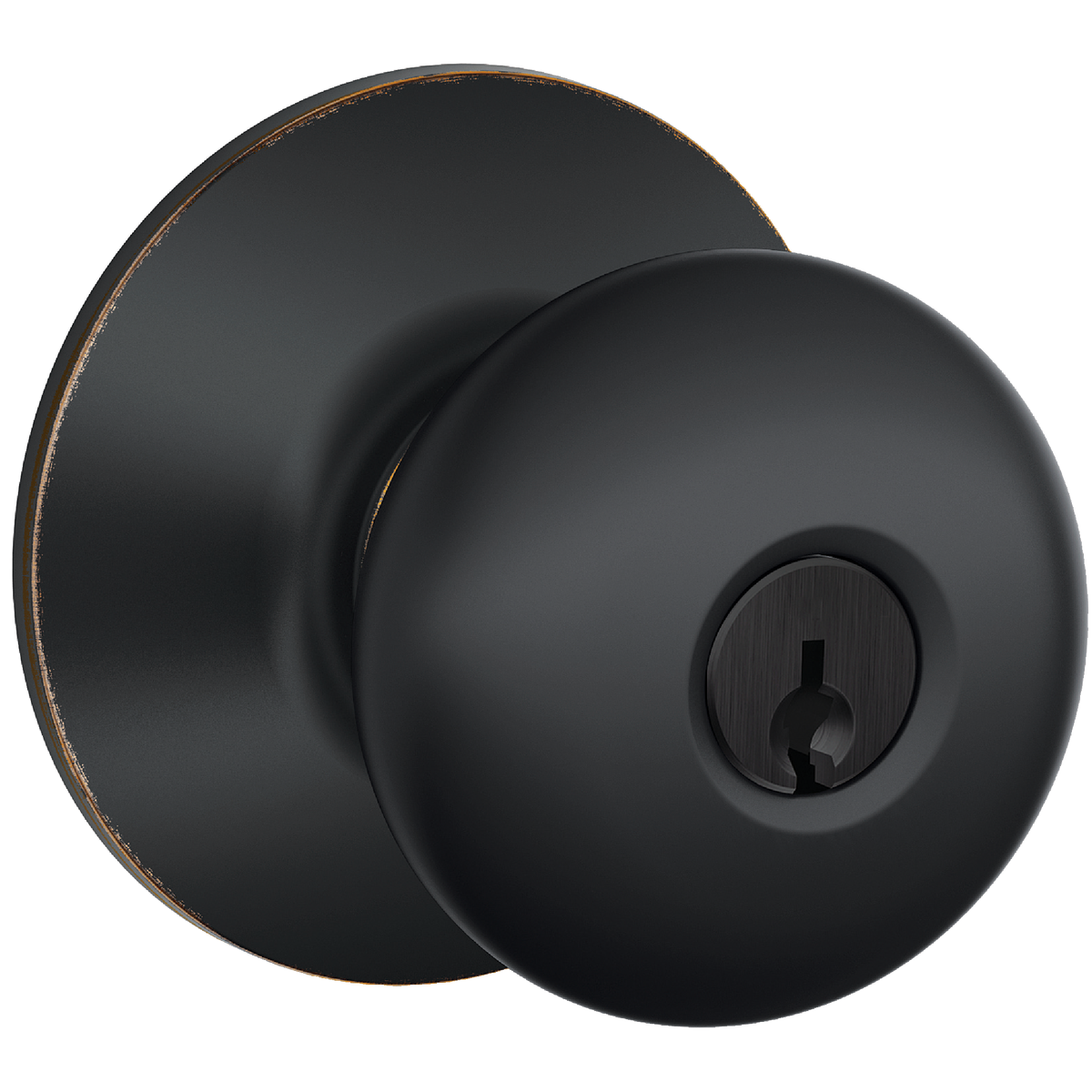 Schlage Plymouth Aged Bronze Entry Door Knob  Image 1