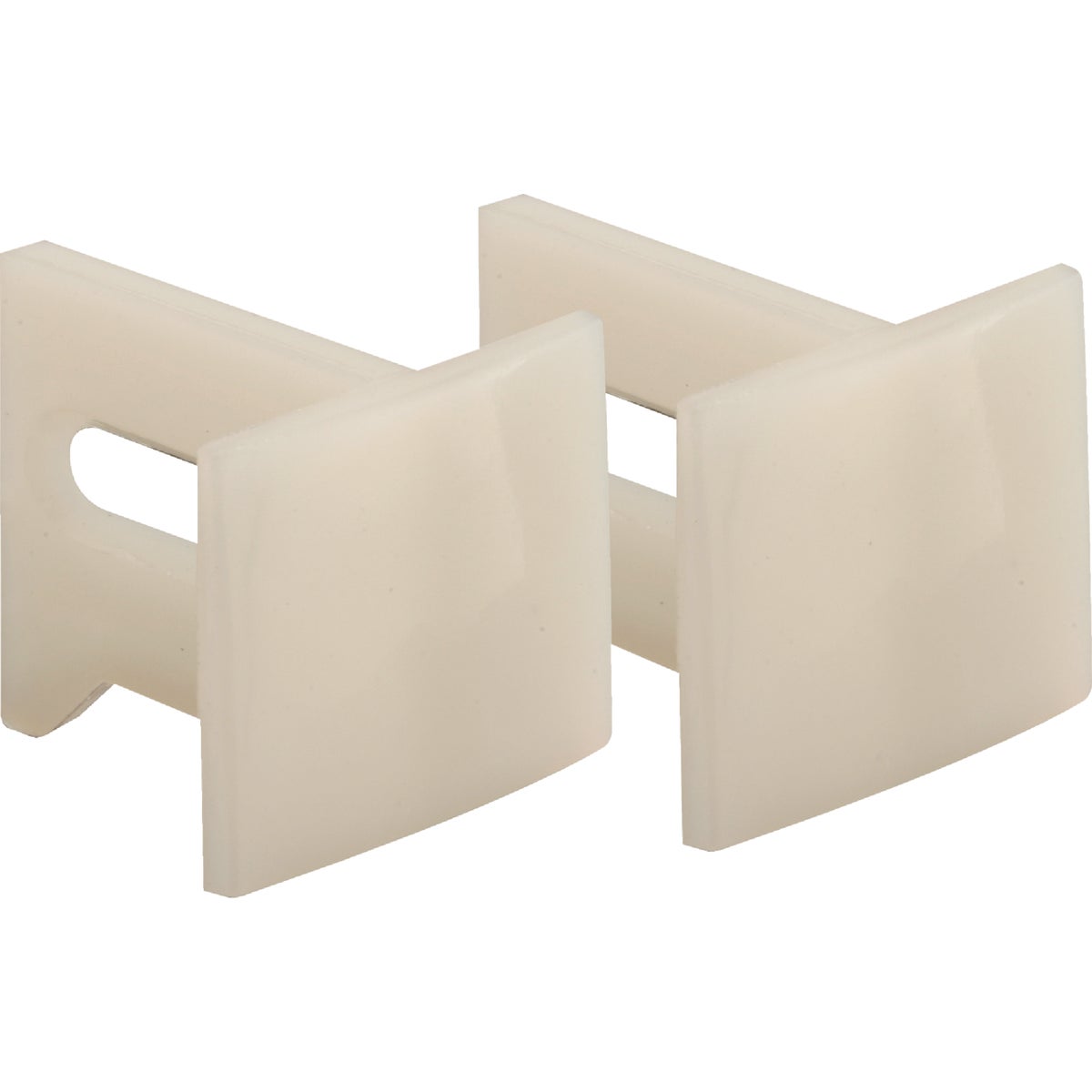 Prime-Line 1-1/8 In. x 1-1/16 In. White Plastic Side Adjustable Pocket Door Bottom Guide (2-Count) Image 3