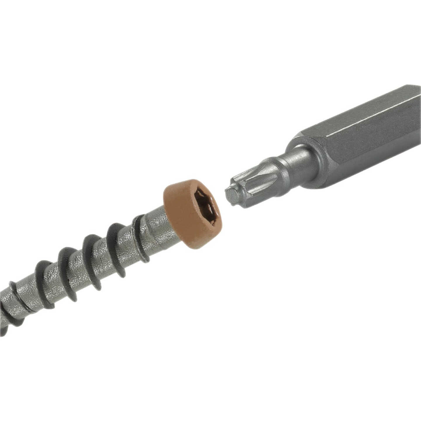 FastenMaster TrapEase #10 x 2-1/2 In. Brown Ultimate Composite Deck Screw (1050-Count Pail) Image 3