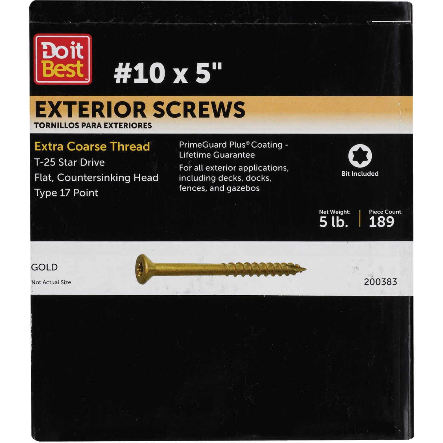 Do it #10 x 5 In. Gold Star Bugle-Head Wood Exterior Screw (5 Lb. Box) Image 1