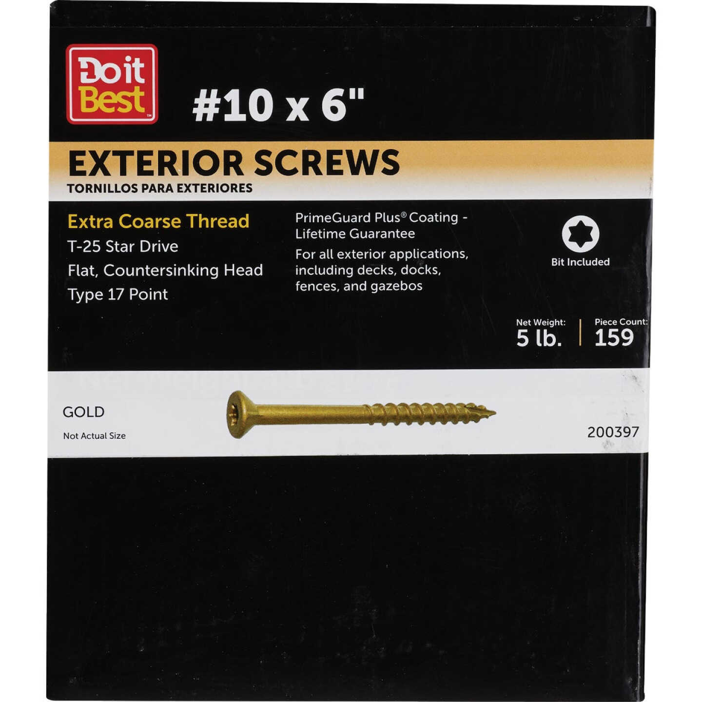 Do it #10 x 6 In. Gold Star Drive Bugle-Head Wood Exterior Screw (5 Lb. Box) Image 1
