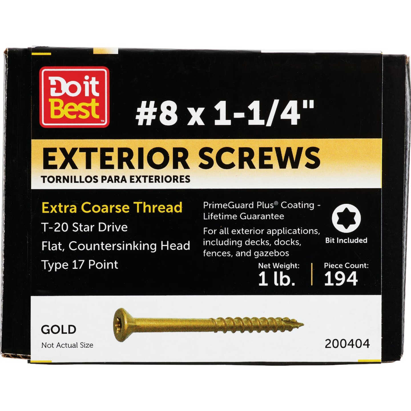 Do it #8 x 1-1/4 In. Gold Star Bugle-Head Wood Exterior Screw (1 Lb. Box) Image 1
