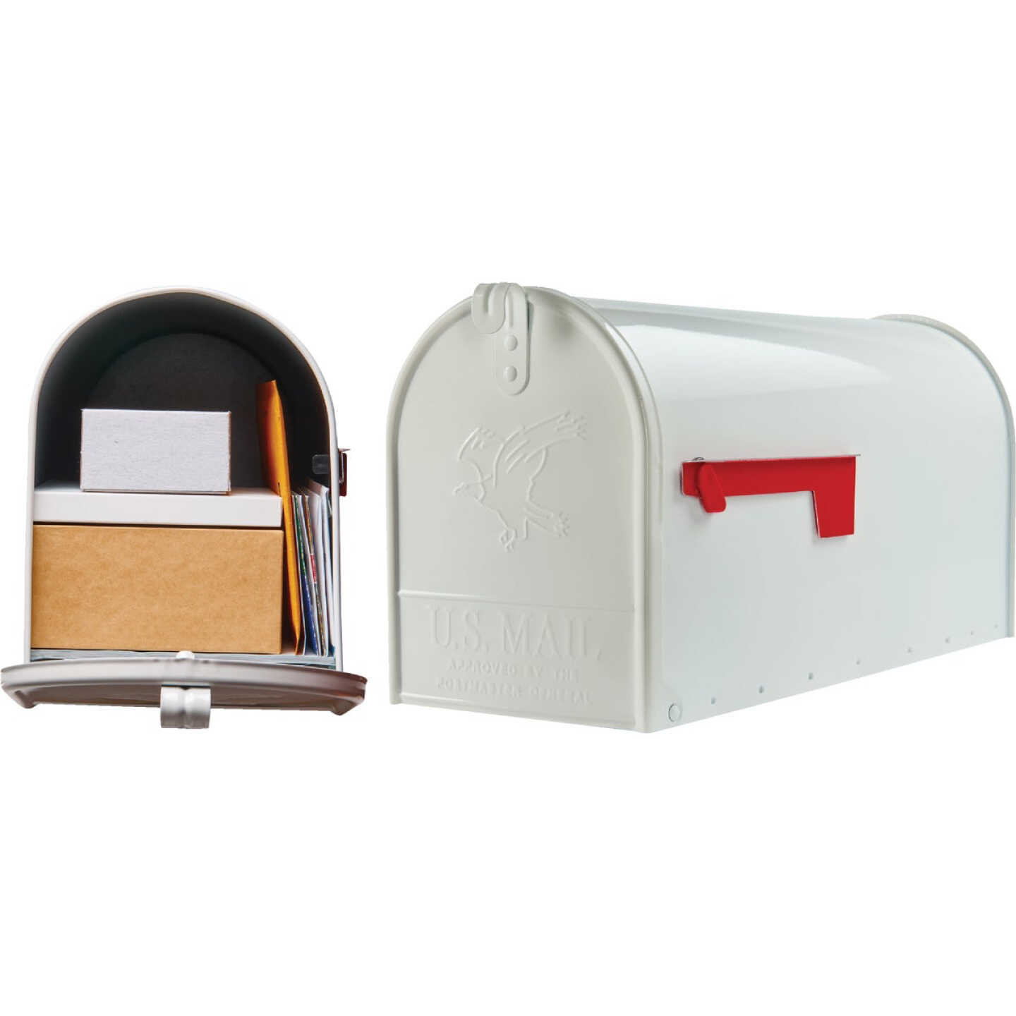 Gibraltar Elite T2 Large White Steel Rural Post Mount Mailbox Image 1