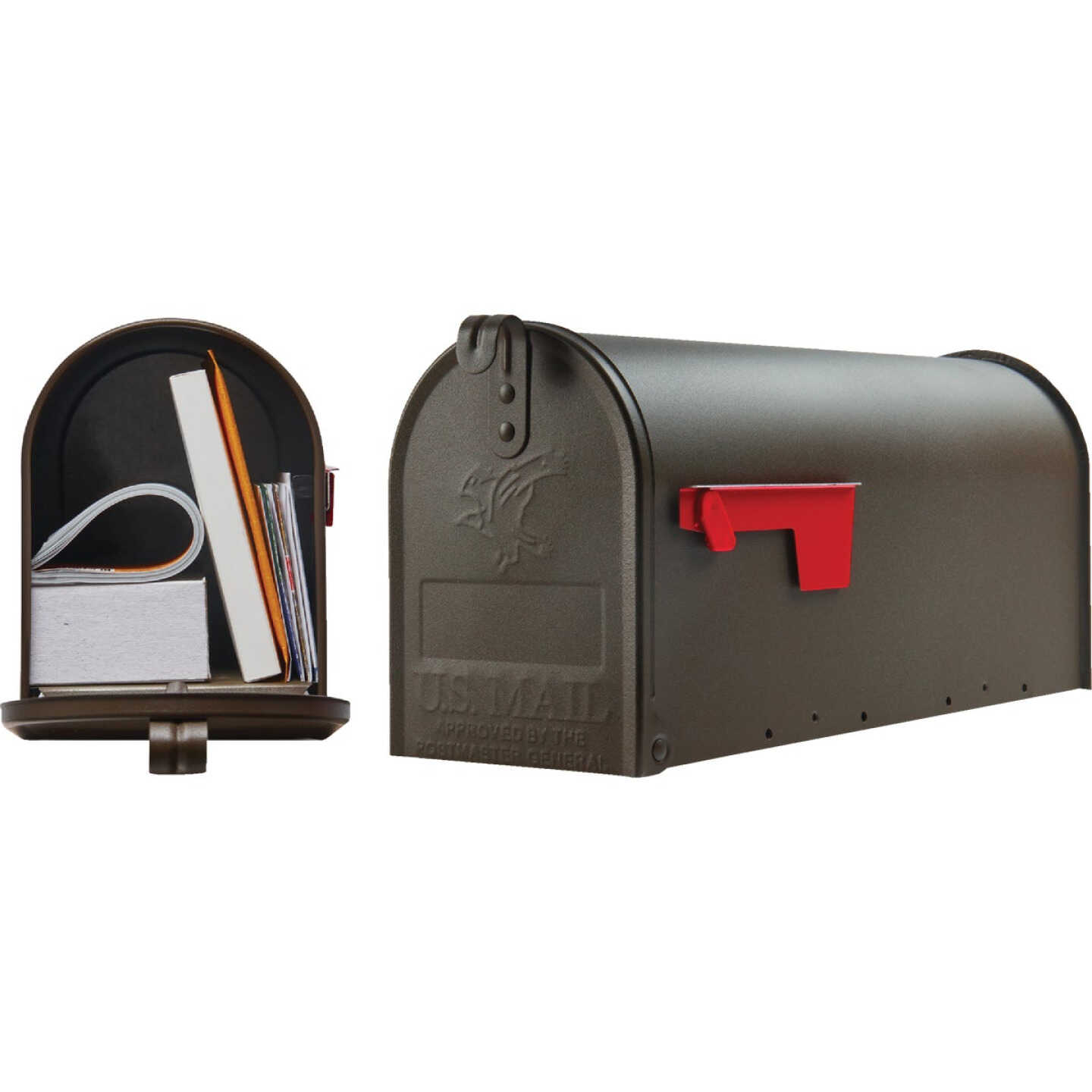 Gibraltar Elite T1 Bronze Steel Rural Post Mount Mailbox Image 1