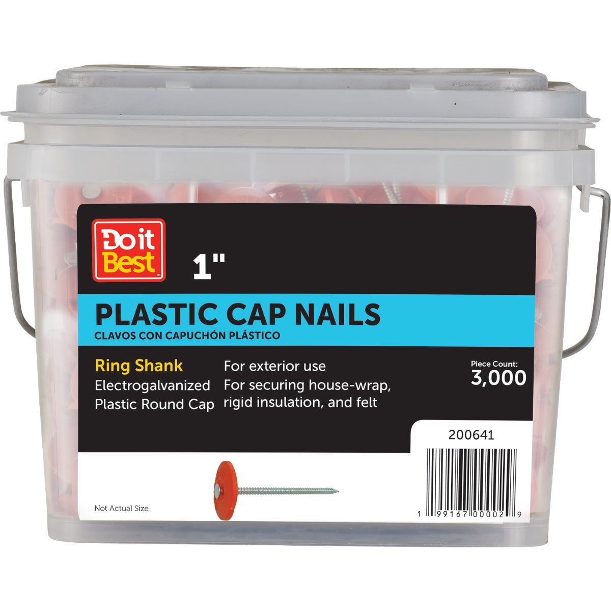 Do it Best 1 In. 12 ga Electrogalvanized Cap Nails (3000-Count, 9 Lb.)