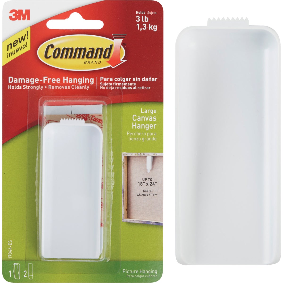 Command Large Canvas Hanger, White, 1 Canvas Hanger, 2 Strips Image 1