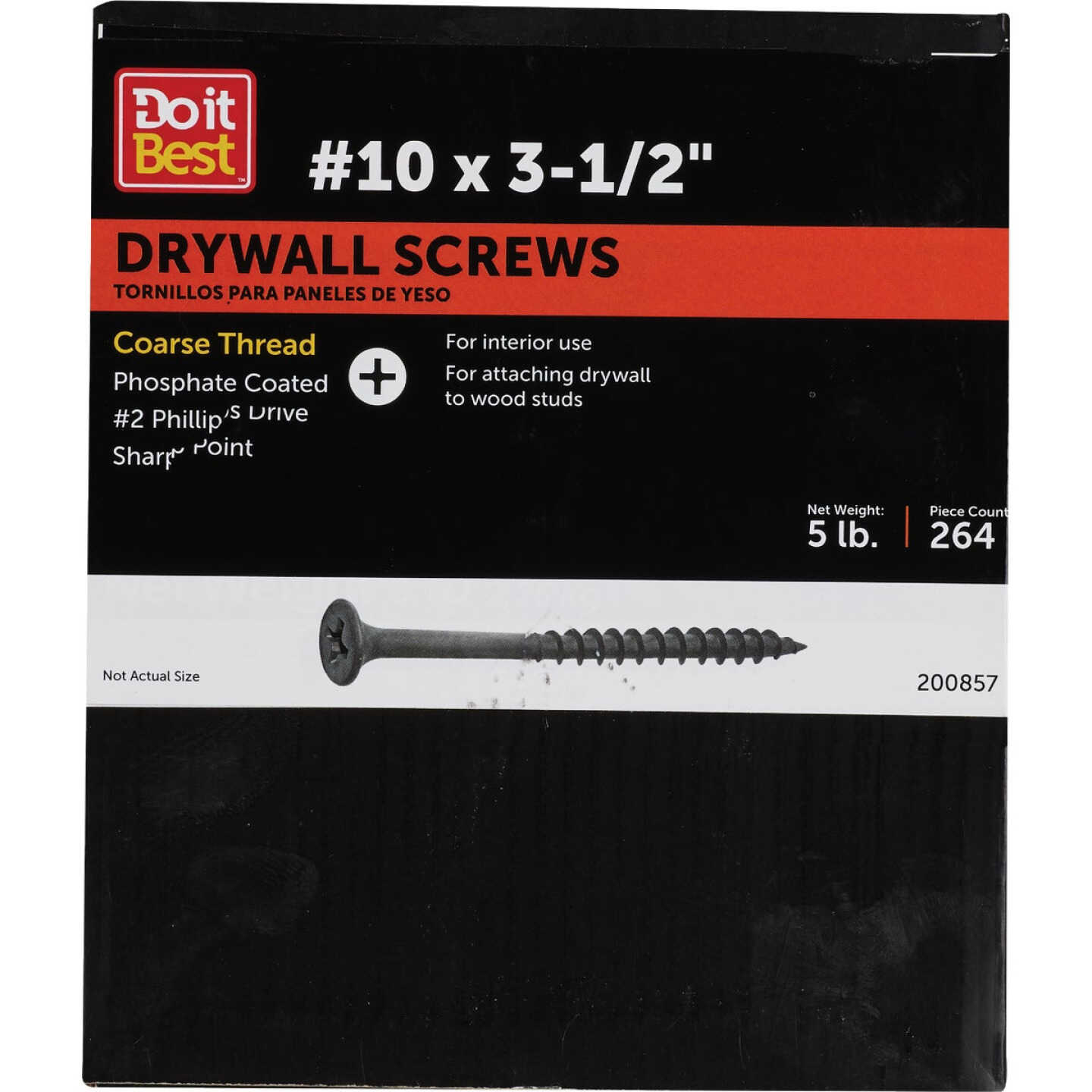 Do it #10 x 3-1/2 In. Coarse Thread Black Phosphate Drywall Screw (5 Lb.-Box) Image 1