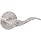 Steel Pro Brushed Nickel Wave Entry Door Lever Image 1