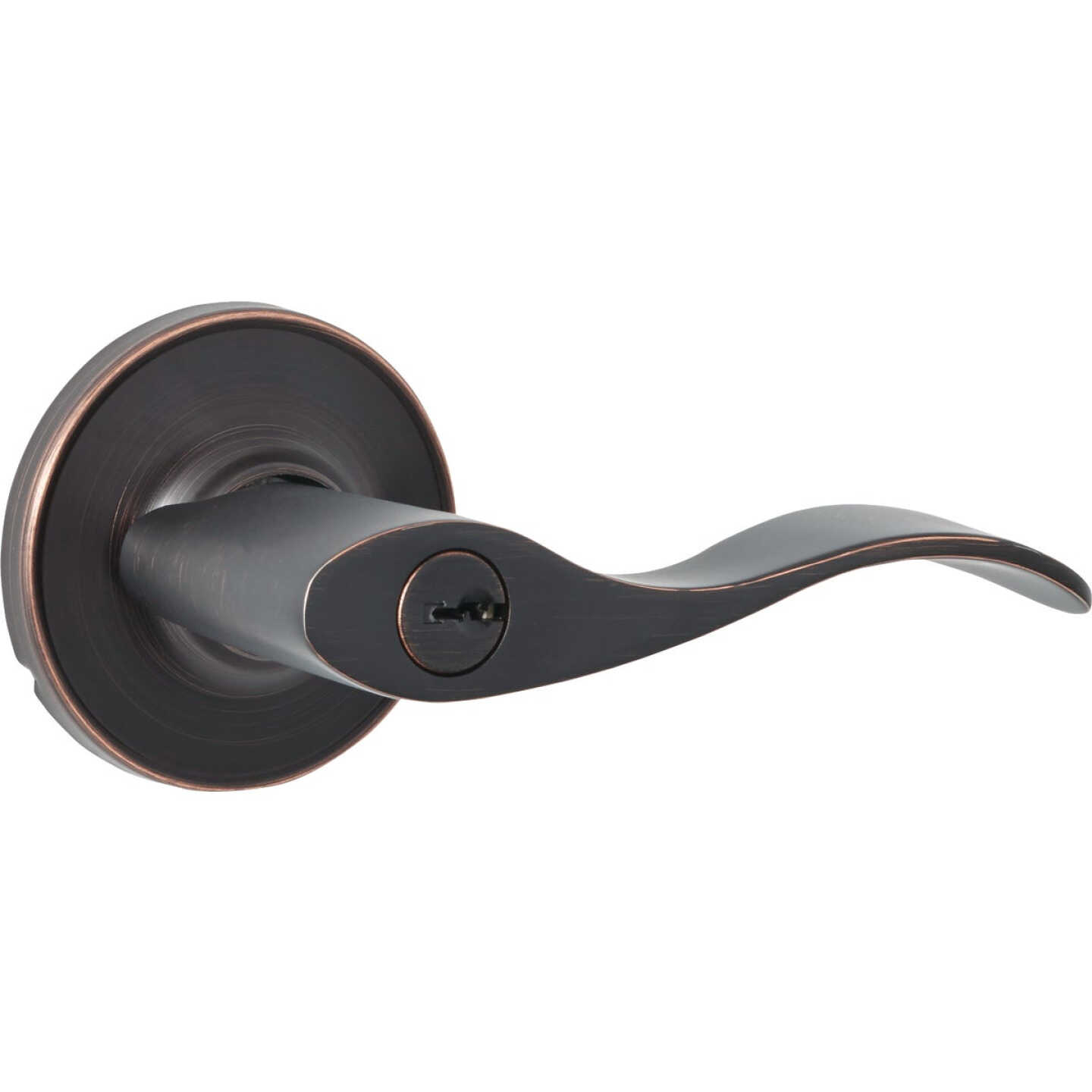 Steel Pro Oil Rubbed Bronze Wave Entry Door Lever Image 1