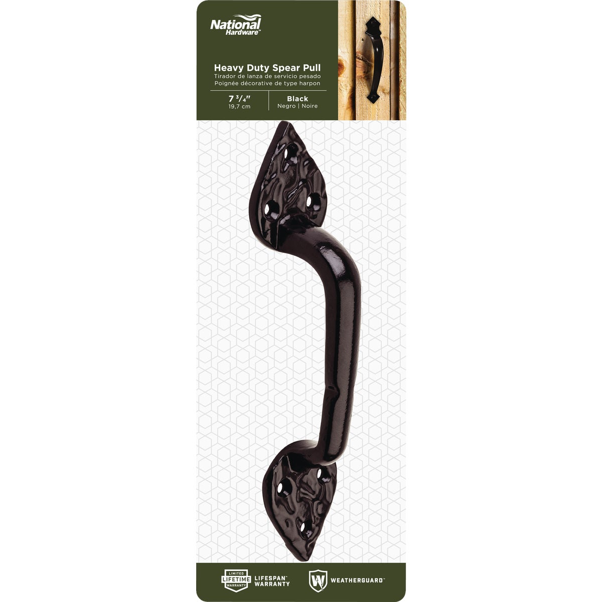 National Hardware 8 In. Heavy-Duty Black Spear Pull Image 2