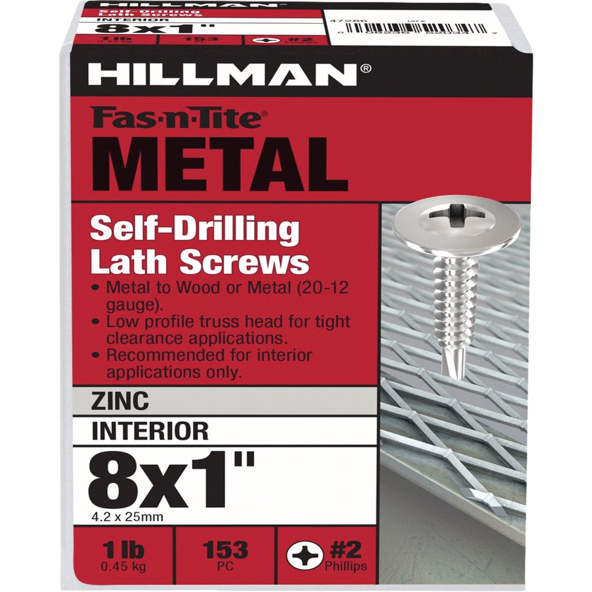 Hillman Fast-n-Tite #8 x 1 In. Truss Washer Head Self-Drilling Lath Screw (153-Count)