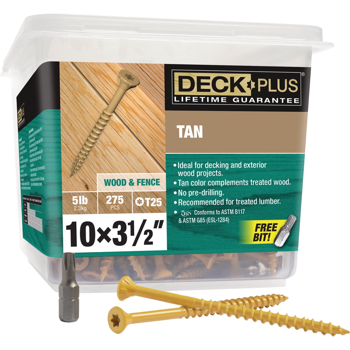 Hillman Deck Plus #10 x 3-1/2 In. Tan Deck Screw (275-Count)