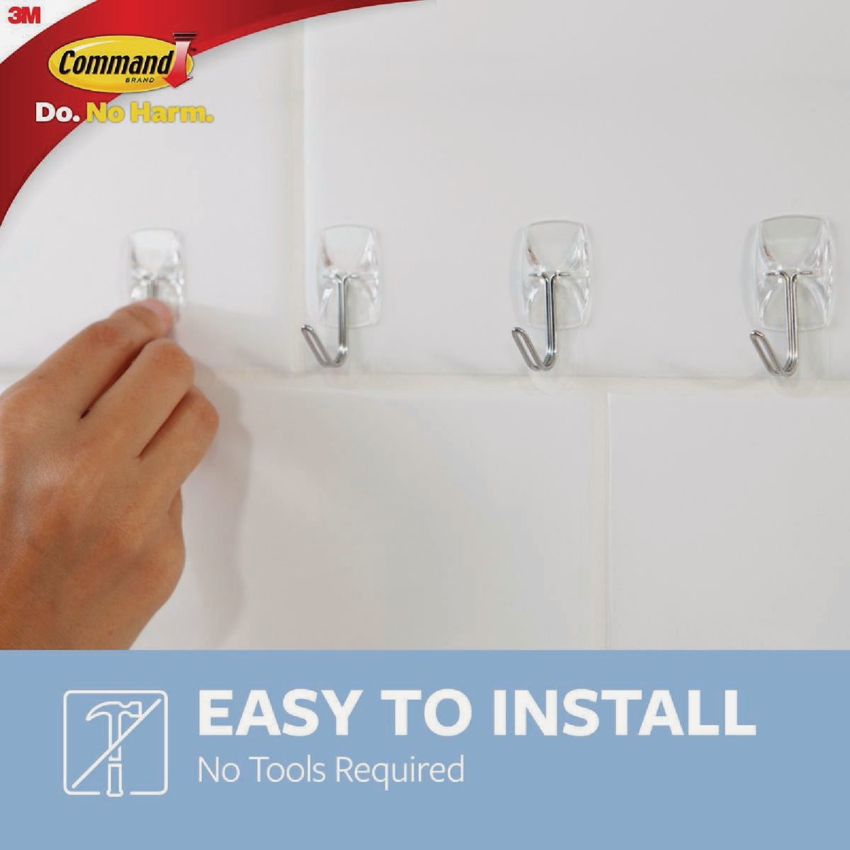 Command Medium Adhesive Strips, Clear, 12 Strips Image 2