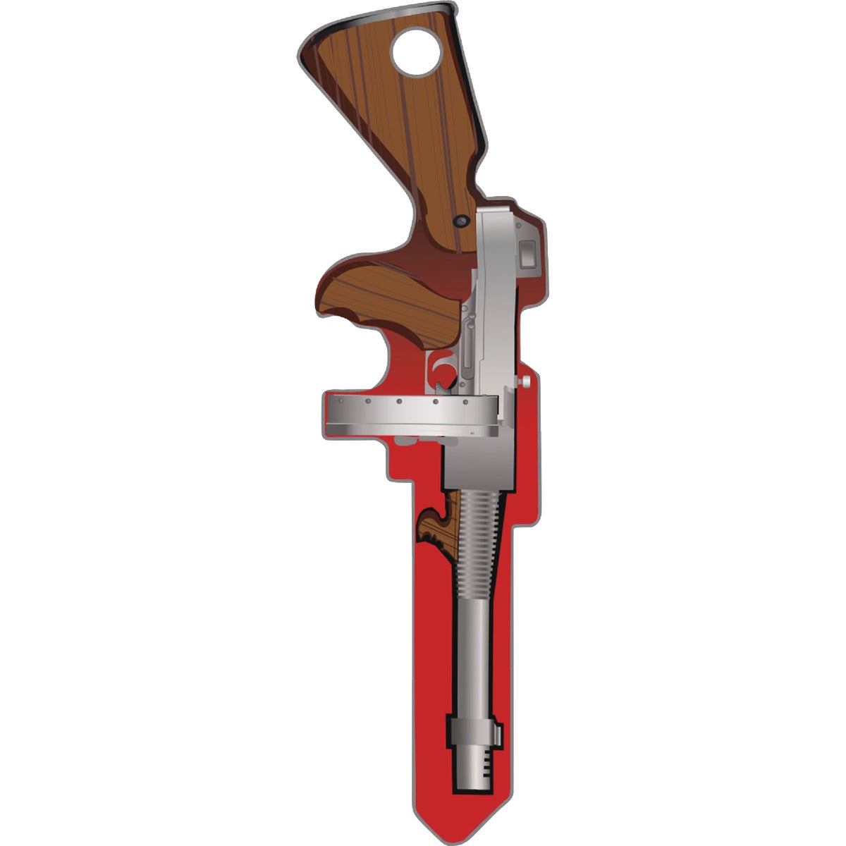 Lucky Line Machine Gun Key Shapes Decorative House Key - KW1