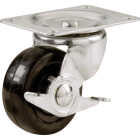 Shepherd Hardware 2 In. General-Duty Soft Rubber Swivel Plate Caster with Brake Image 1