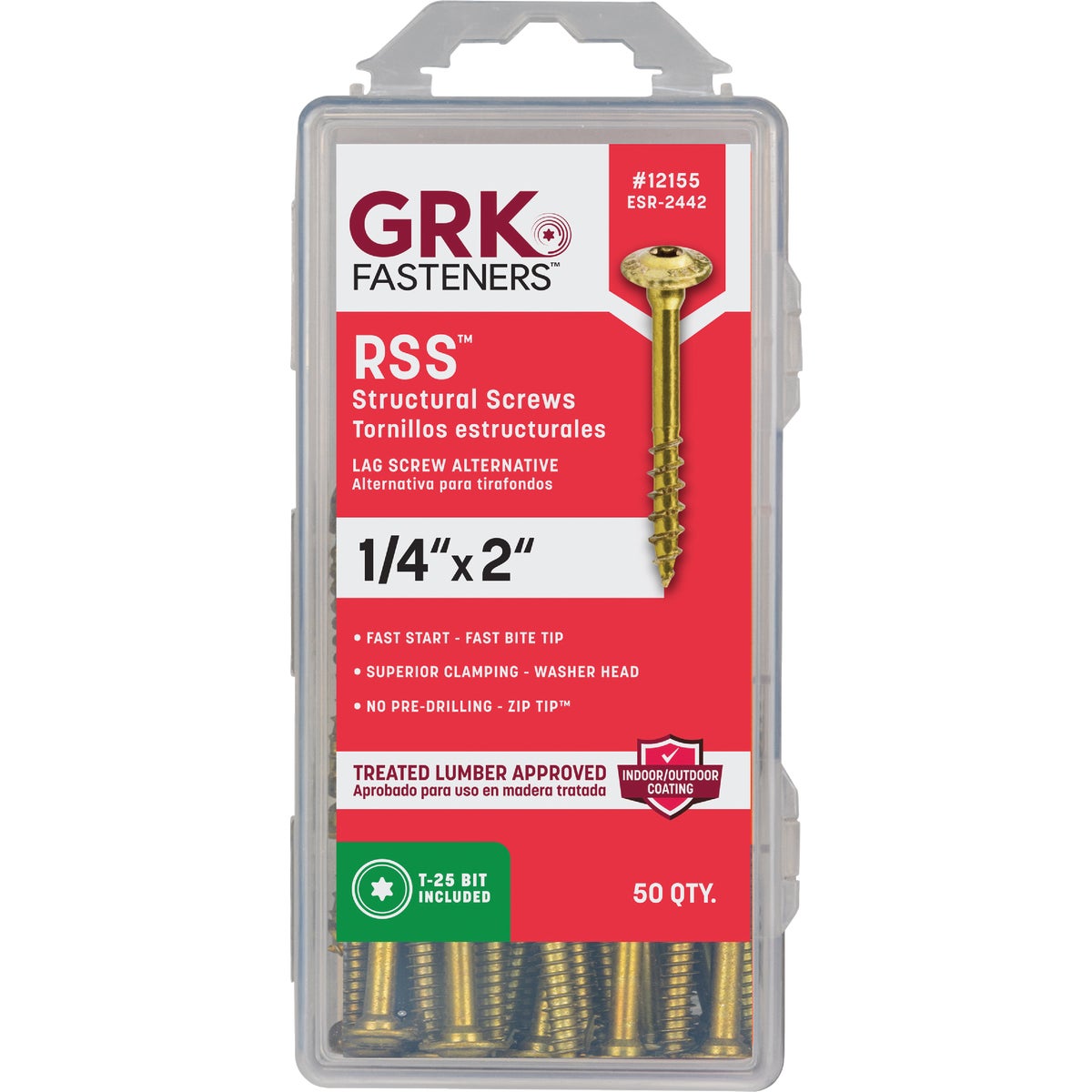 GRK RSS Rugged 1/4 In. x 2 In. Star Drive Washer-Head Structure Screw (50-Count) Image 7