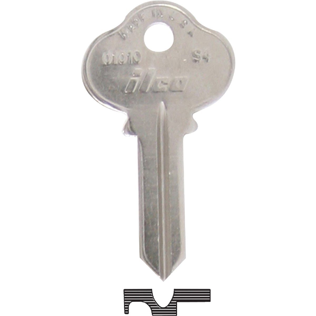 ILCO Sargent Nickel Plated House Key, S4 / 1010 (10-Pack) Image 1