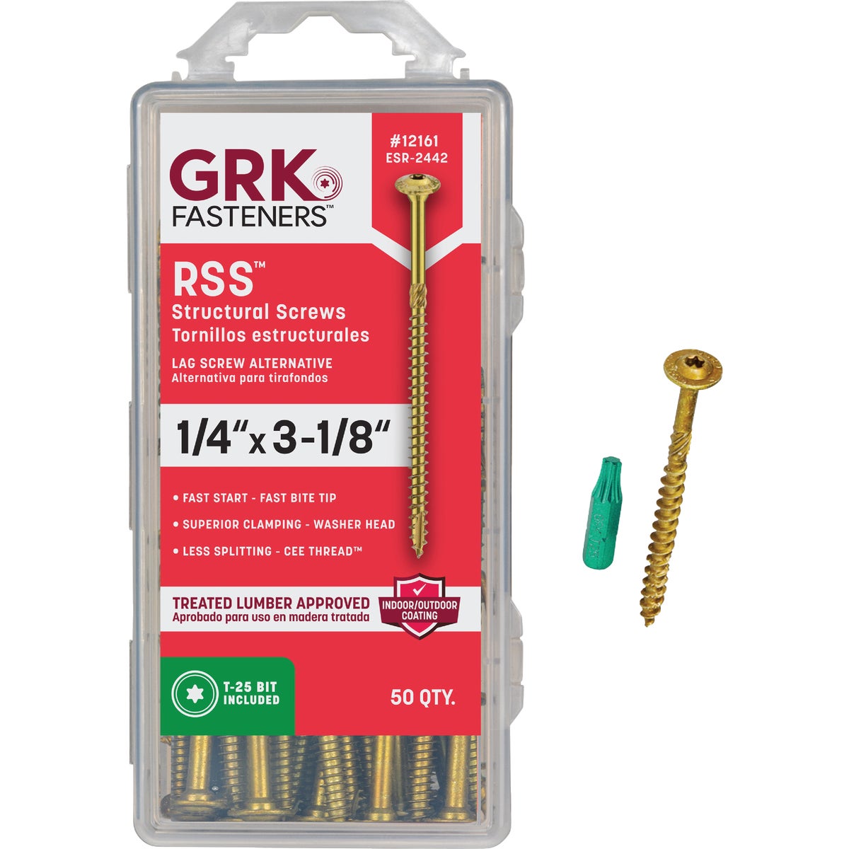GRK RSS Rugged 1/4 In. x 3-1/8 In. Star Drive Washer-Head Structure Screw (50-Count) Image 1