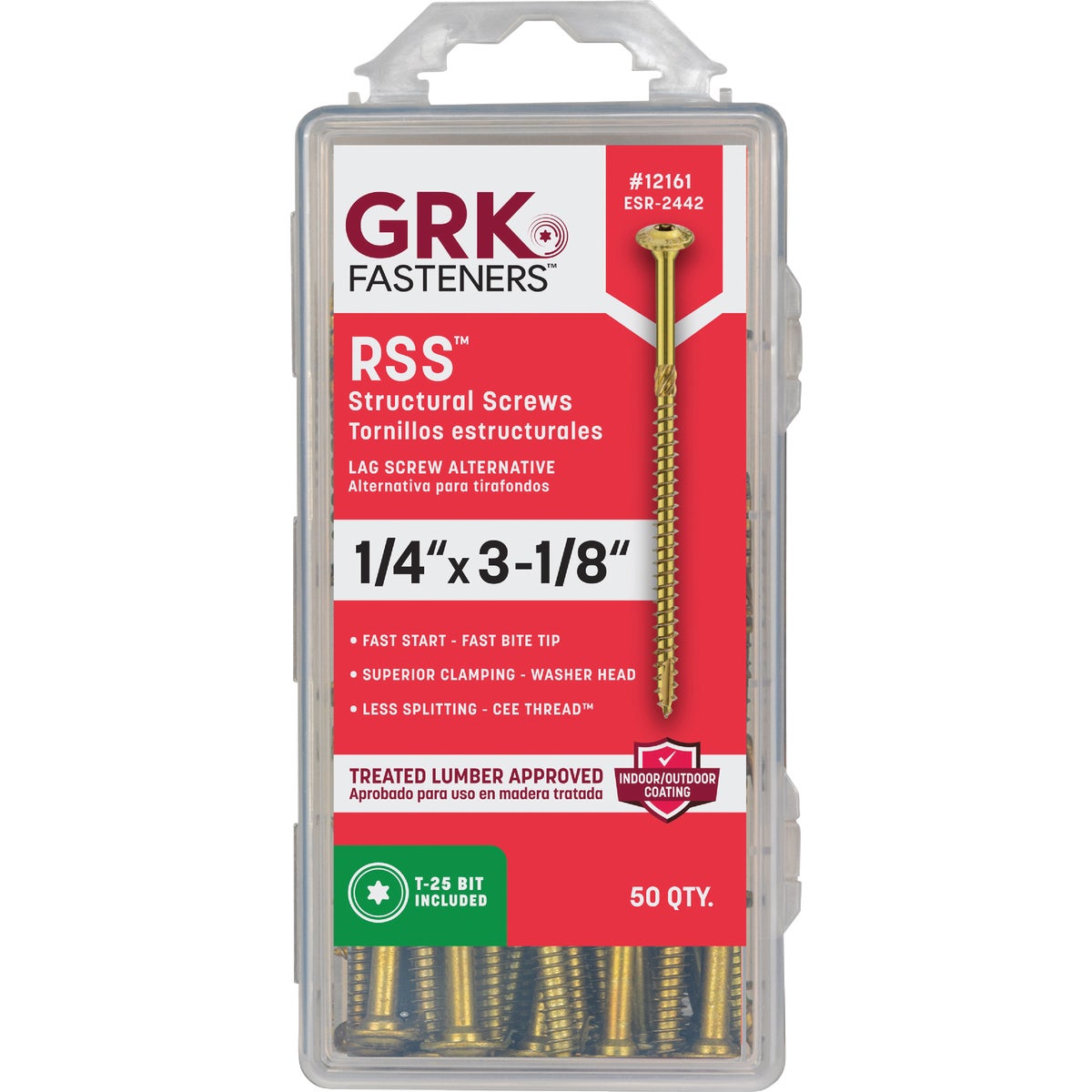 GRK RSS Rugged 1/4 In. x 3-1/8 In. Star Drive Washer-Head Structure Screw (50-Count) Image 4