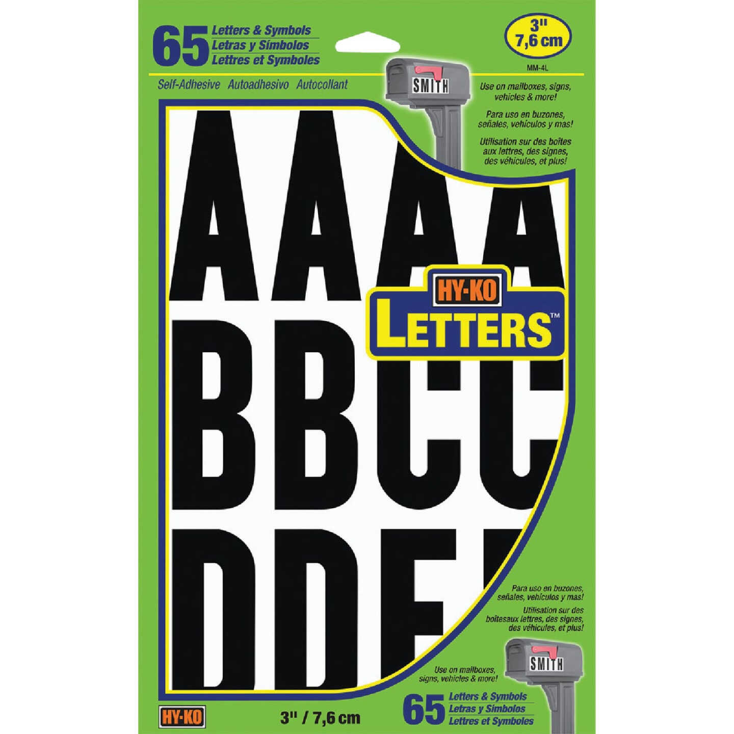 Hy-Ko 3 In. Self-Adhesive Assortment Letters Image 1