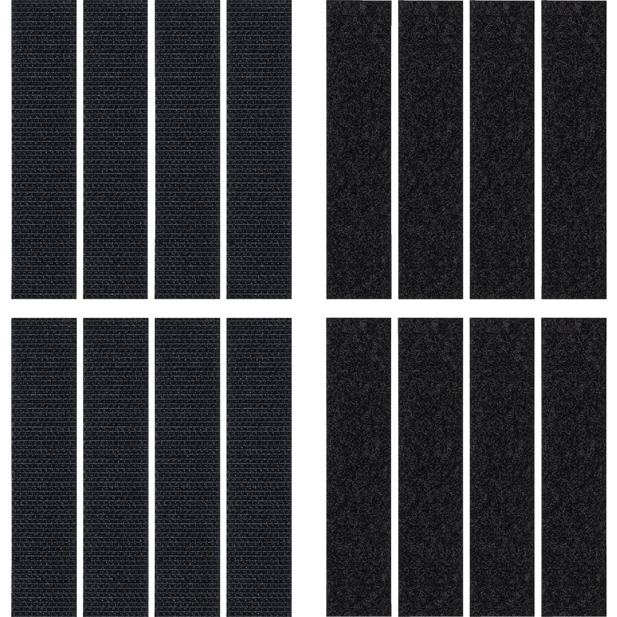 Wrap-It Storage Stick 'Em 3/4 In. x 3-1/2 In. Black Hook & Loop Strip (8-Count)