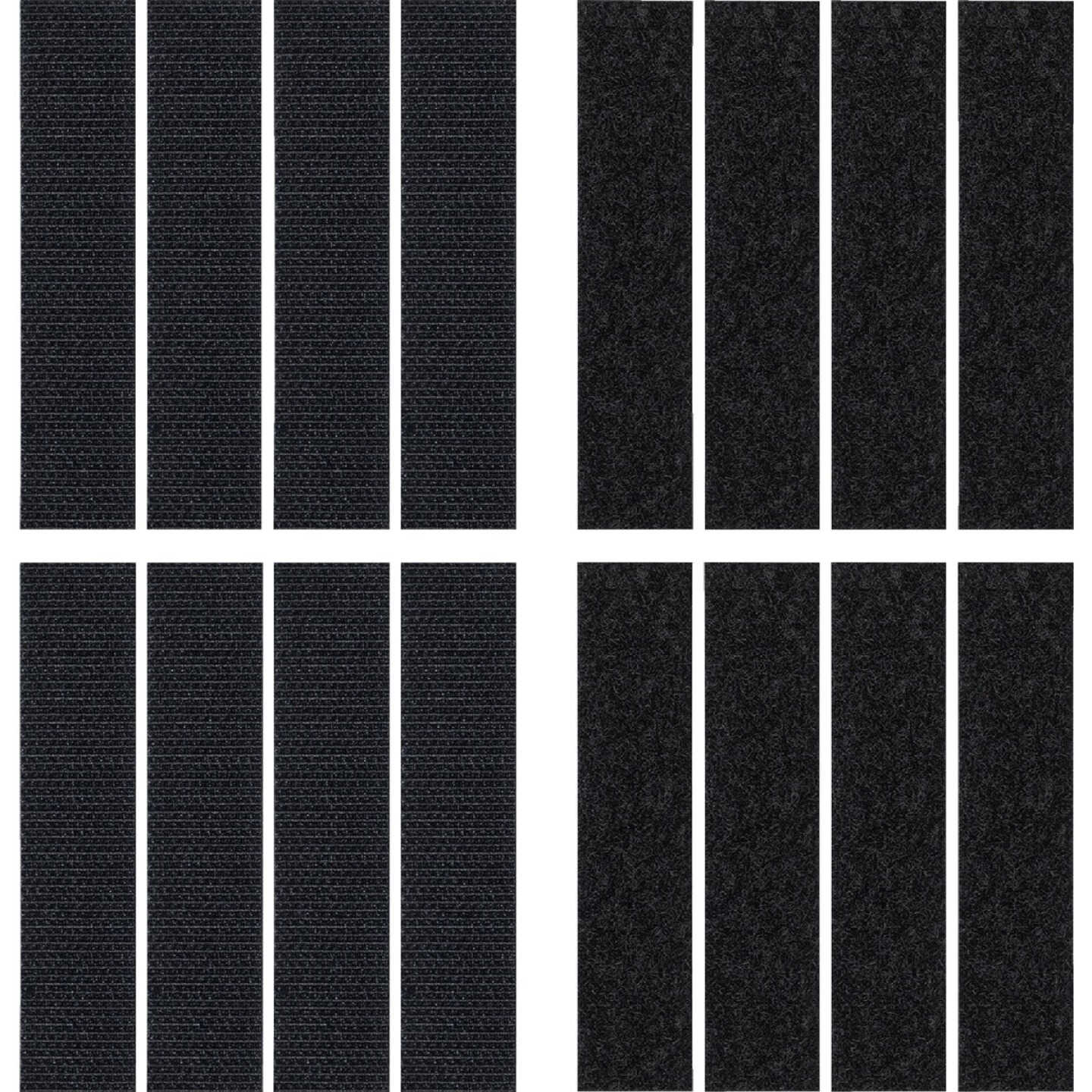 Wrap-It Storage Stick 'Em 3/4 In. x 3-1/2 In. Black Hook & Loop Strip (8-Count) Image 1