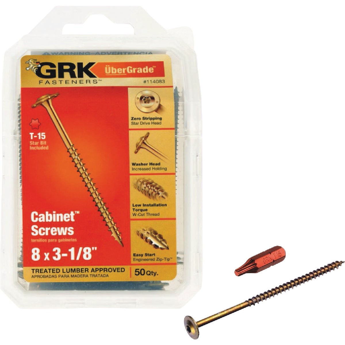 GRK #8 x 3-1/8 In. Star Drive Cabinet Screw (50-Count) Image 1