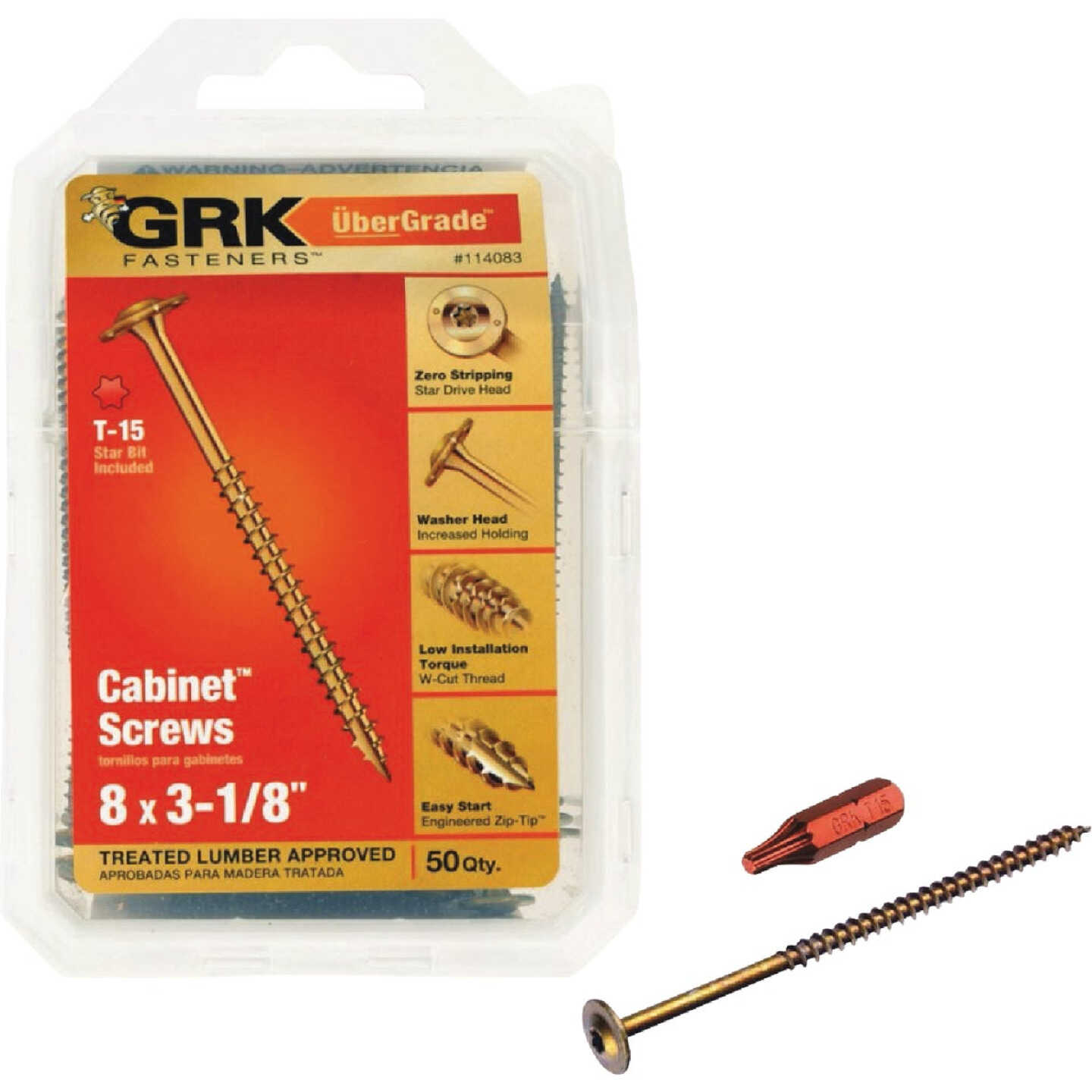 GRK #8 x 3-1/8 In. Star Drive Cabinet Screw (50-Count) Image 1