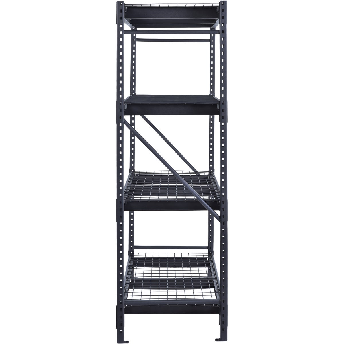 Muscle Rack 77 In. W. x 24 In. D. x 72 In. H. 4-Tier Black Steel Welded Rack Image 3