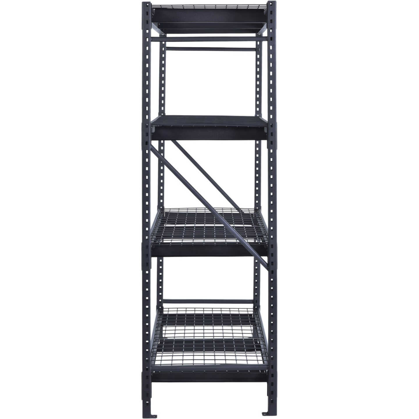 Muscle Rack 77 In. W. x 24 In. D. x 72 In. H. 4-Tier Black Steel Welded Rack Image 3