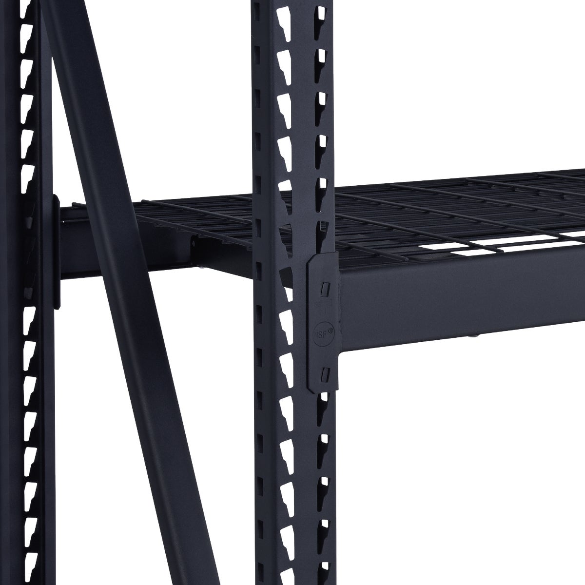 Muscle Rack 77 In. W. x 24 In. D. x 72 In. H. 4-Tier Black Steel Welded Rack Image 4