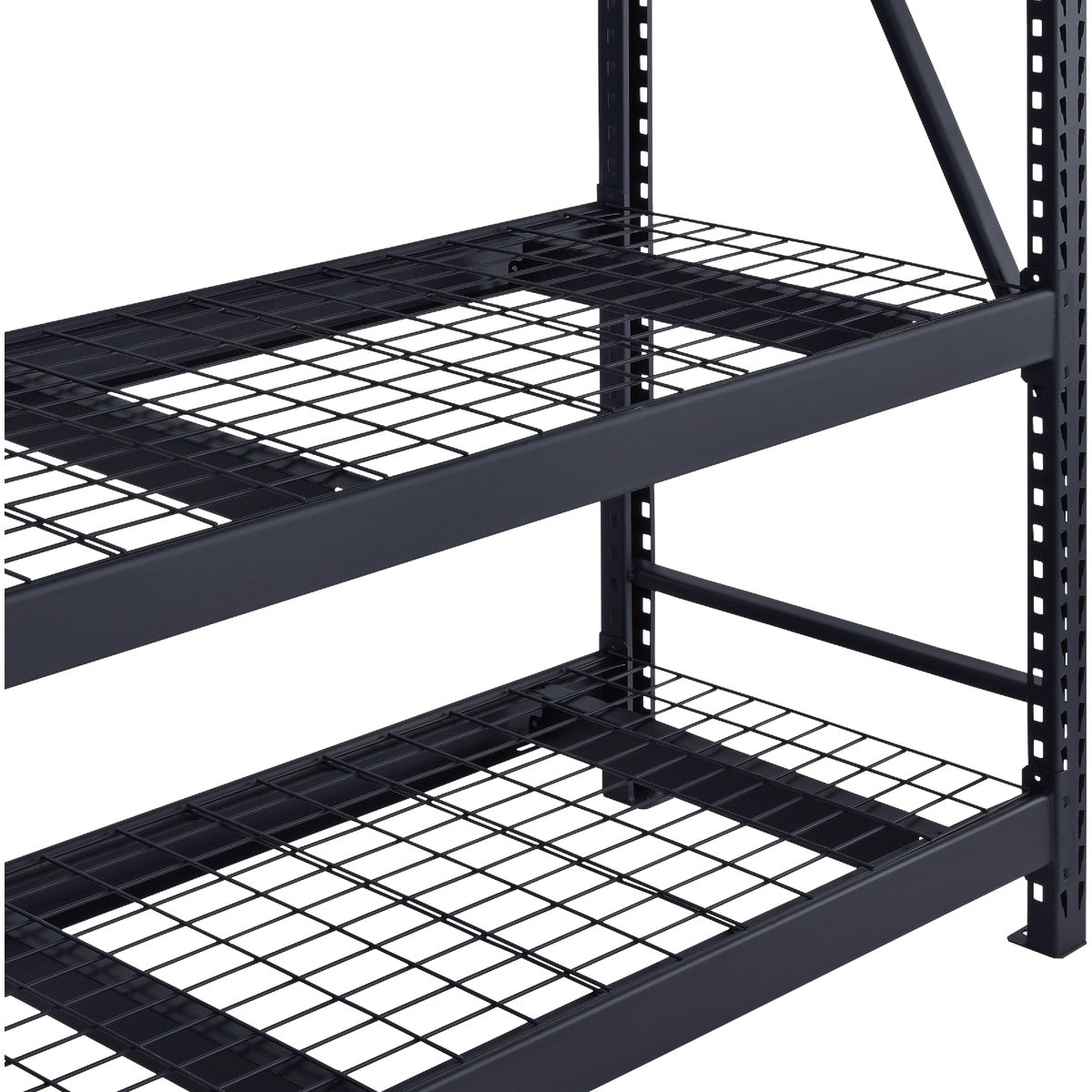 Muscle Rack 77 In. W. x 24 In. D. x 72 In. H. 4-Tier Black Steel Welded Rack Image 6