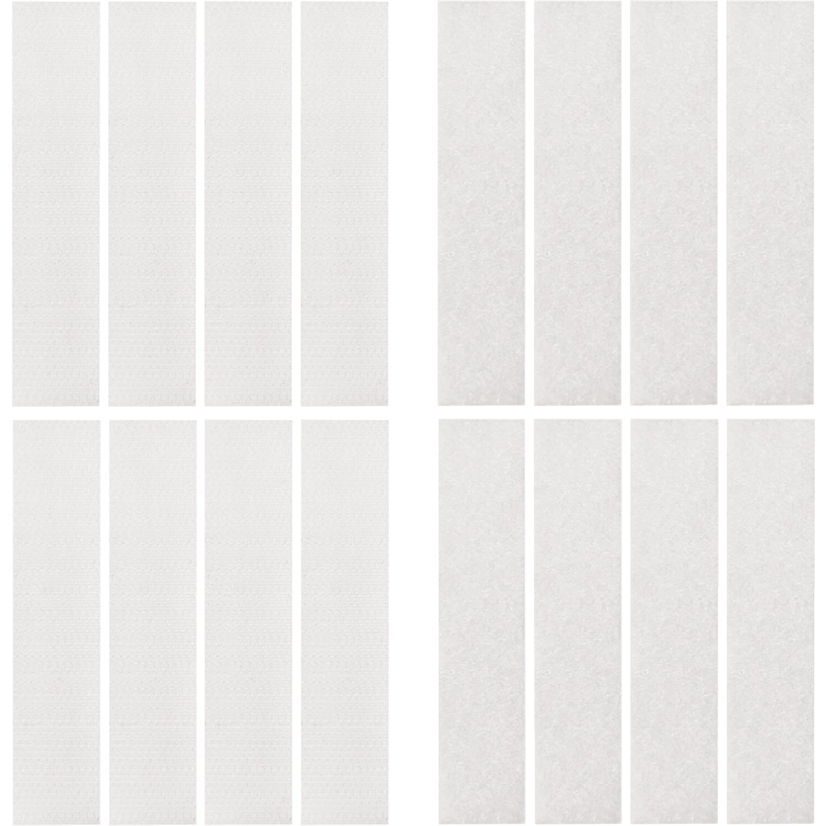 Wrap-It Storage Stick 'Em 3/4 In. x 3-1/2 In. White Hook & Loop Strip (8-Count)