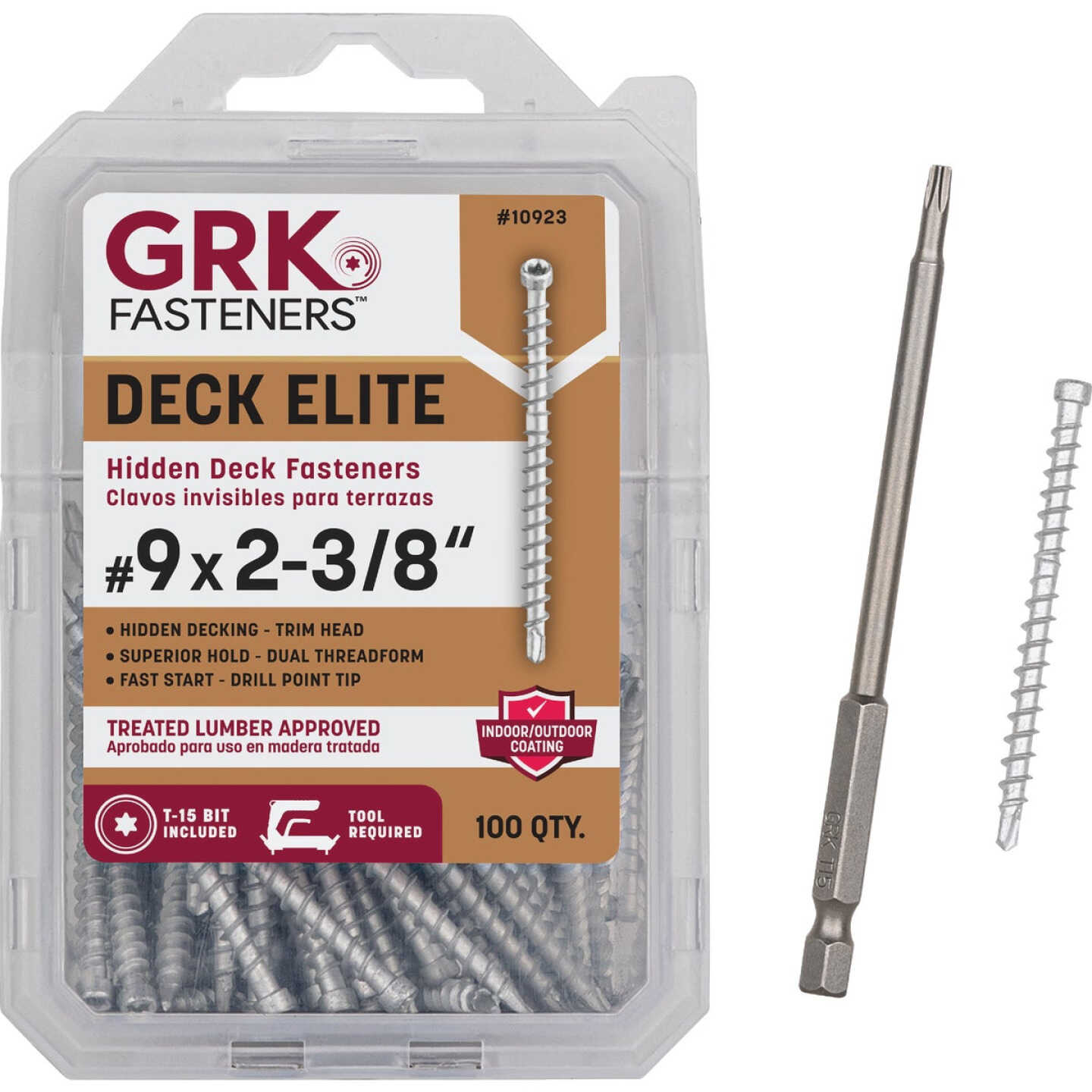 GRK Deck Elite #9 x 2-3/8 In. Star Drive Bugle-Head Hidden Fastener Deck Screw (100-Count) Image 3