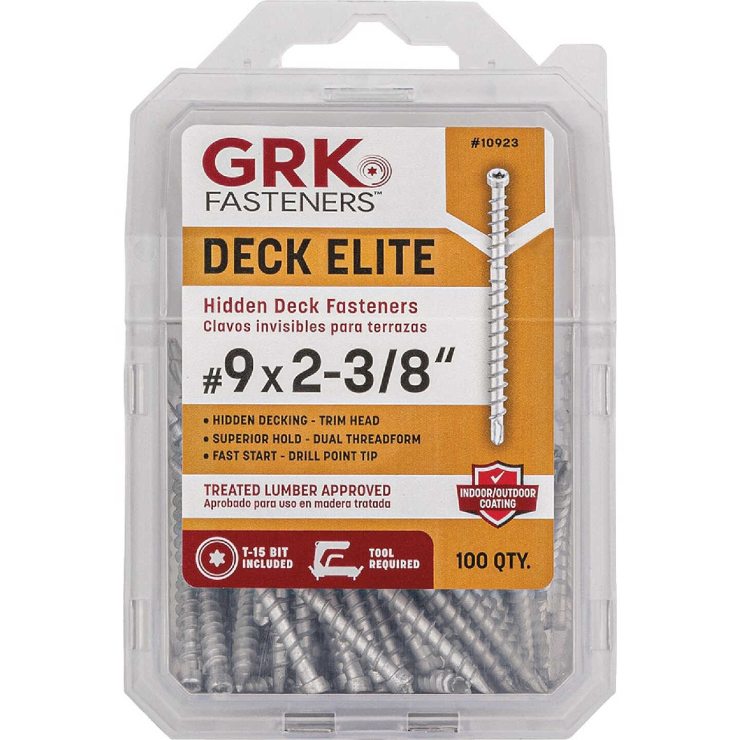 GRK Deck Elite #9 x 2-3/8 In. Star Drive Bugle-Head Hidden Fastener Deck Screw (100-Count) Image 1