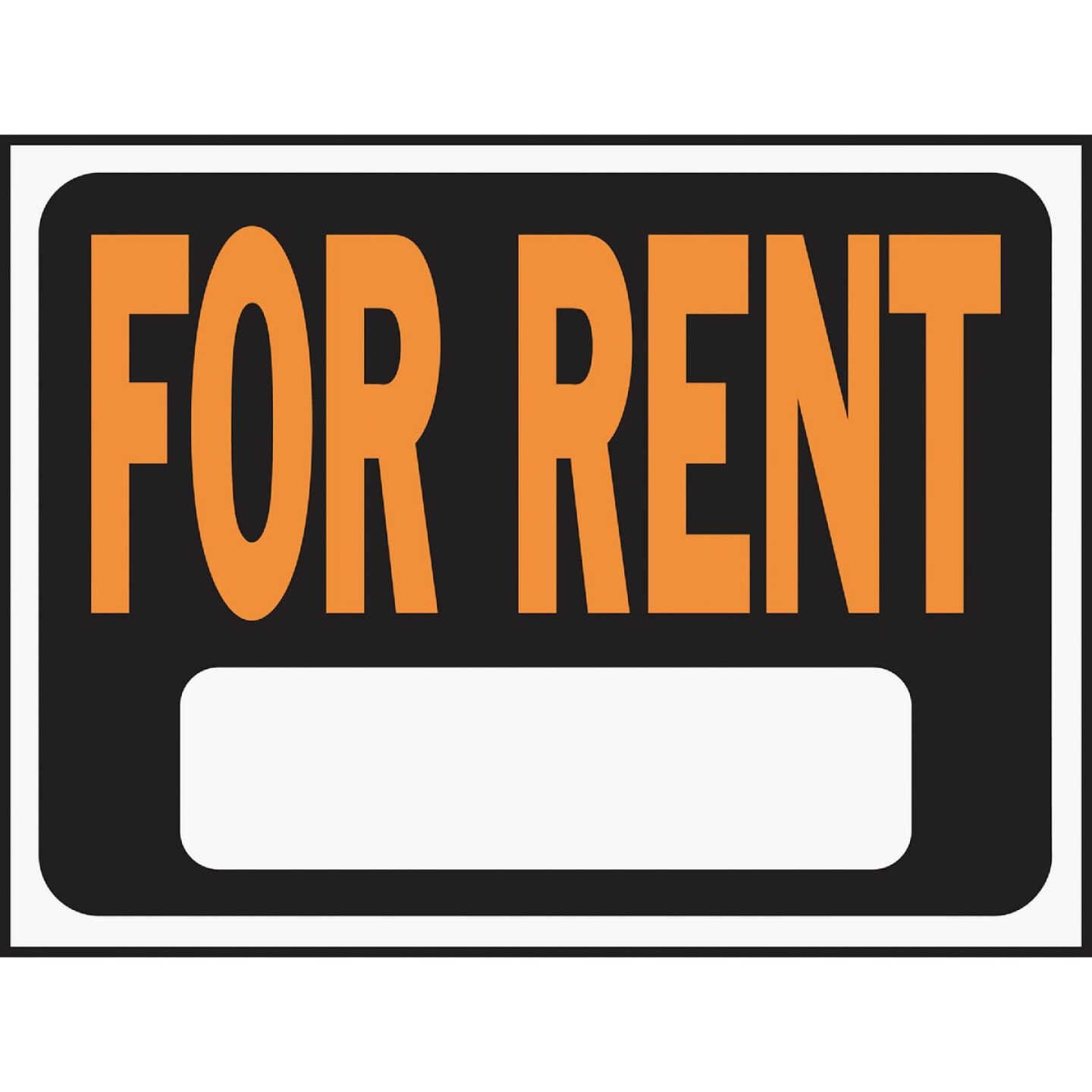 Hy-Ko 9x12 Plastic Sign, For Rent Image 1