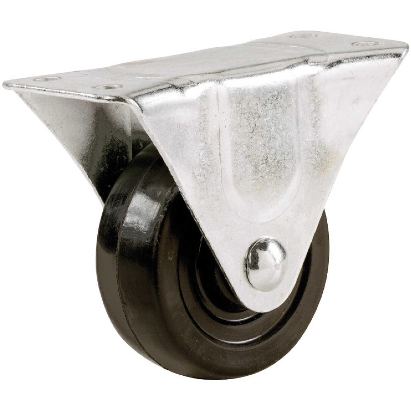 Shepherd Hardware 4 In. General-Duty Rubber Rigid Plate Caster Image 1