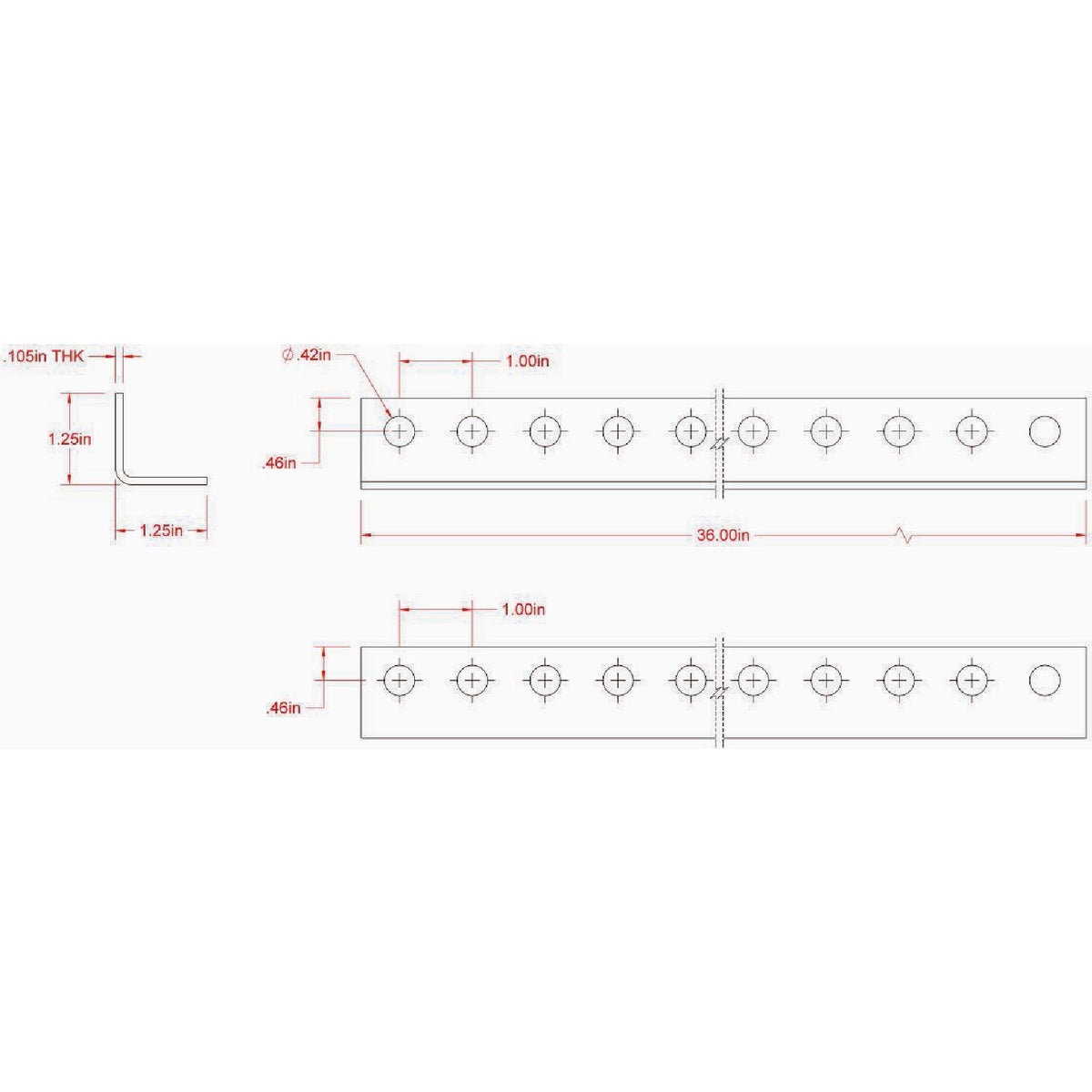 Hillman SteelWorks 7/64 In. x 1-1/4 In. x 3 Ft. Perforated Zinc-Plated Angle Image 2