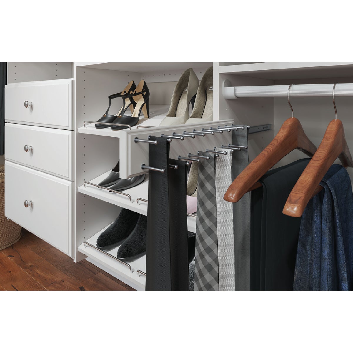 Easy Track Sliding Tie Rack Image 2