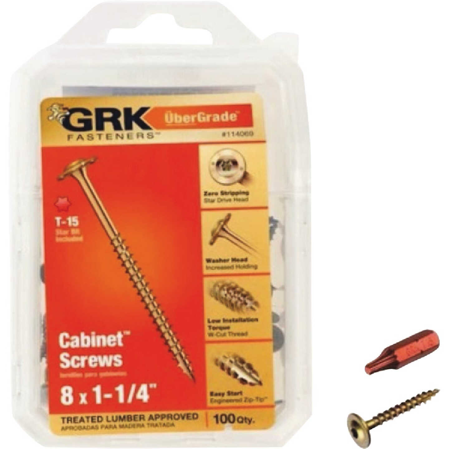 GRK #8 x 1-1/4 In. Star Drive Cabinet Screw (100-Count) Image 1