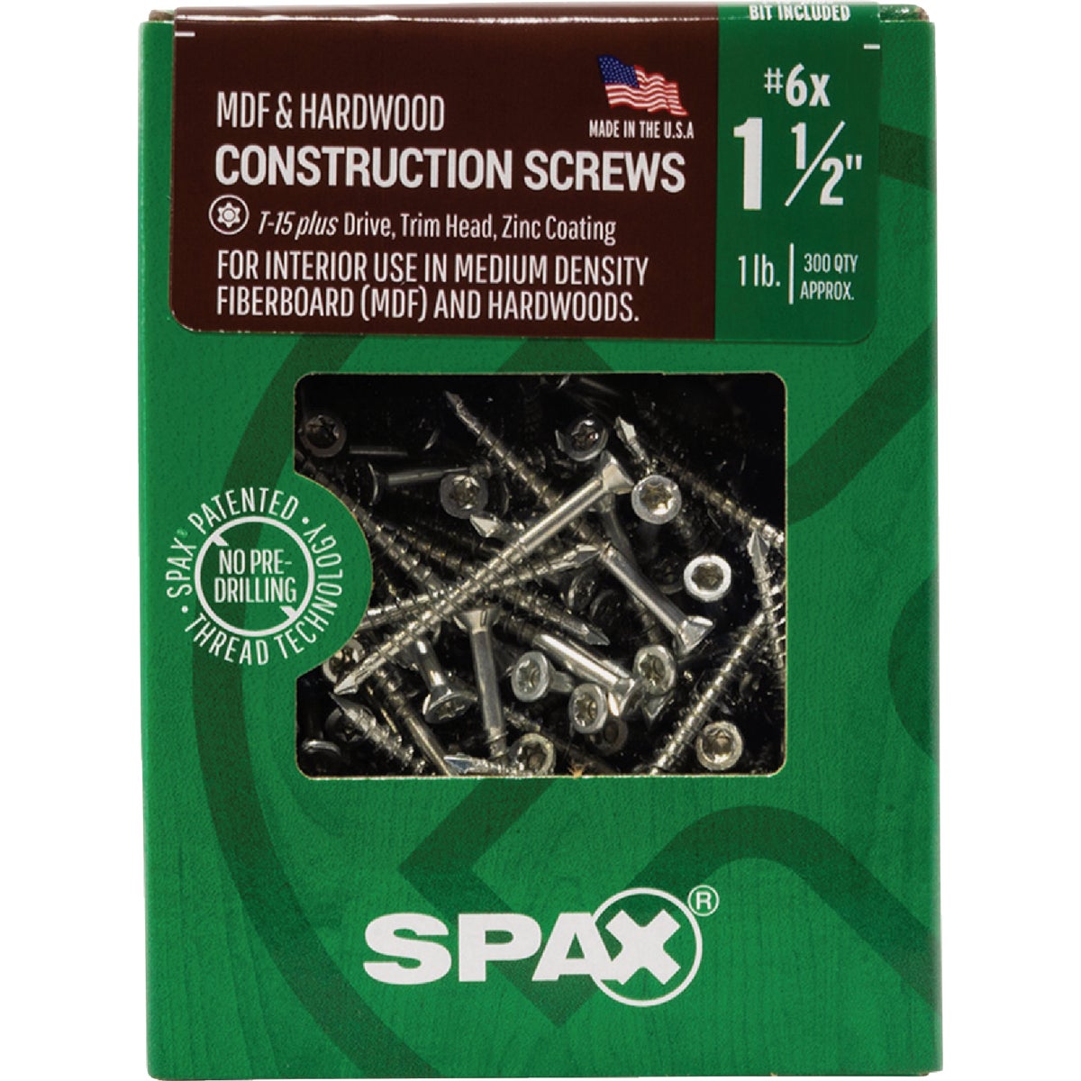 SPAX #6 x 1-1/2 In. T20 Plus Trim Head Zinc (Interior) MDF Cabinet Screw (300-Count) Image 4