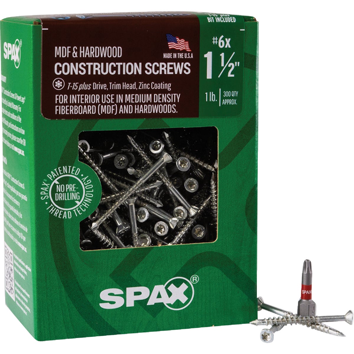 SPAX #6 x 1-1/2 In. T20 Plus Trim Head Zinc (Interior) MDF Cabinet Screw (300-Count) Image 6